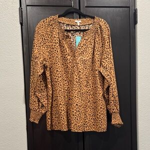 Maurices Tan Leopard Print Blouse